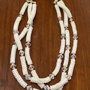 Elegant White Beaded Necklace